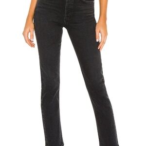 Riley High Rise Straight Crop Jeans in Paranormic